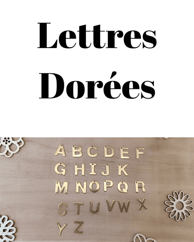 Breloques Lettres Dorées
